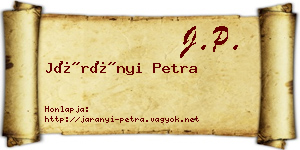 Járányi Petra névjegykártya
