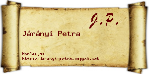 Járányi Petra névjegykártya