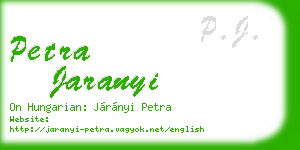 petra jaranyi business card